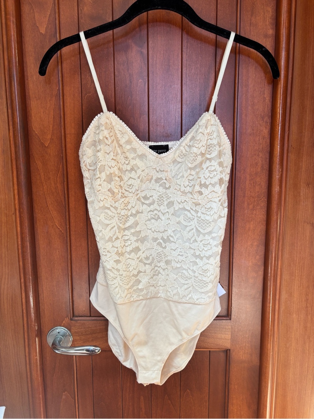 Free Press Lace Camisole Bodysuit in Cream